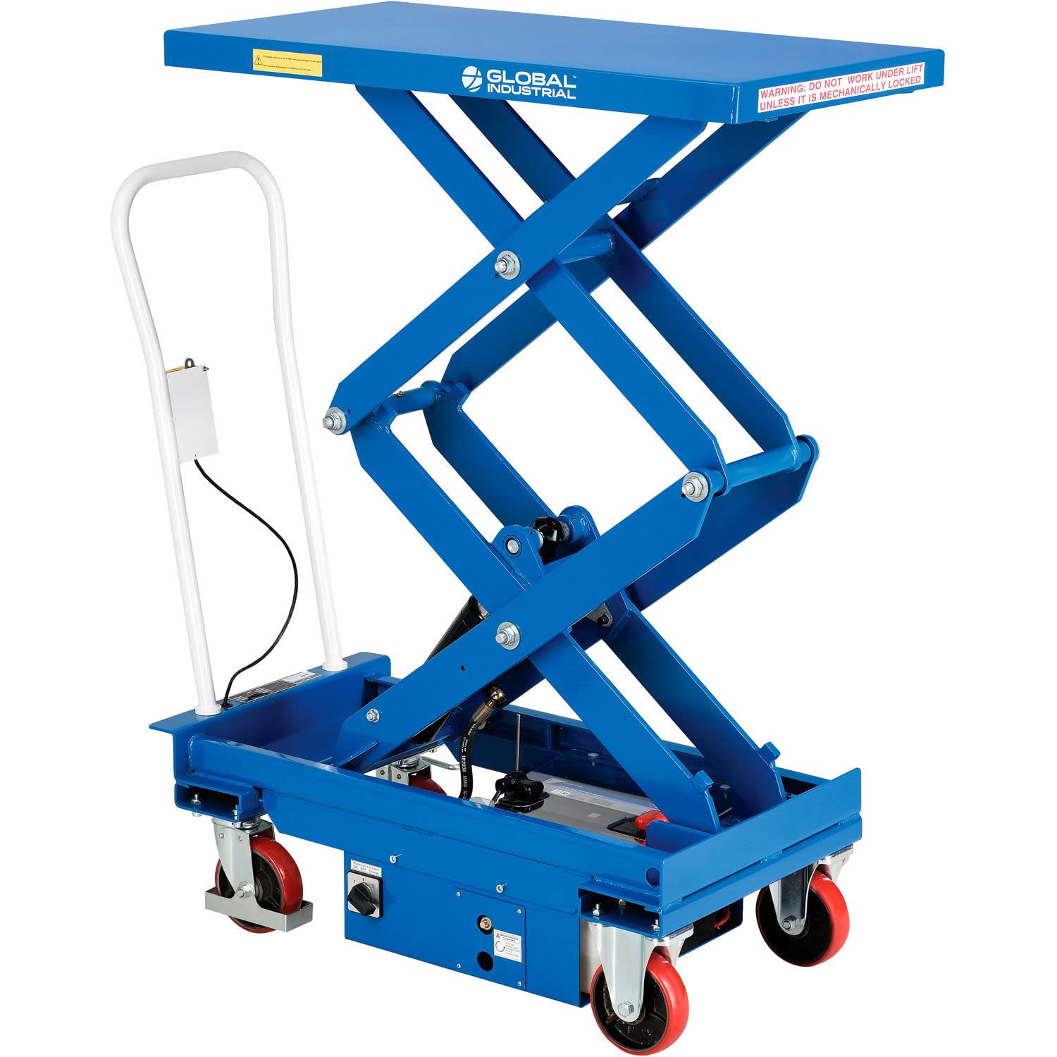 Global Industrial Battery Powered Mobile Scissor Lift Table, 40