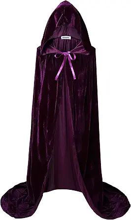 VGLOOK Unisex Adults Hooded Cloak Velvet Cape for Halloween Cosplay Costumes