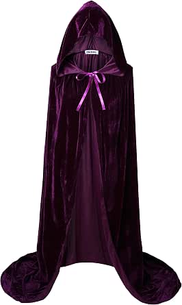 VGLOOK Unisex Velvet Hooded Cloak for Halloween and Cosplay