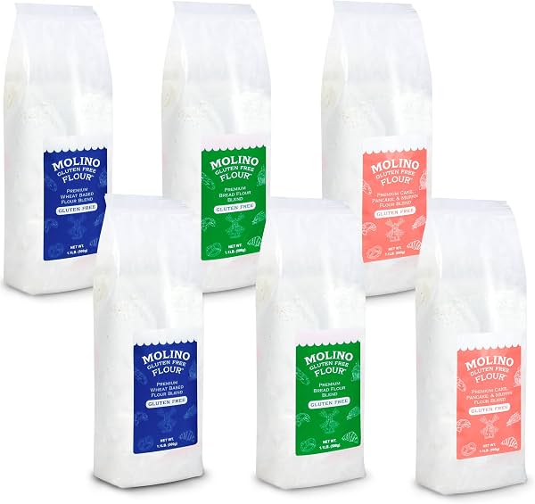 Harina Molino sin gluten, harina multiuso, paquete variado certificado GFCO, 1.1 libras por bolsa (paquete de 6)