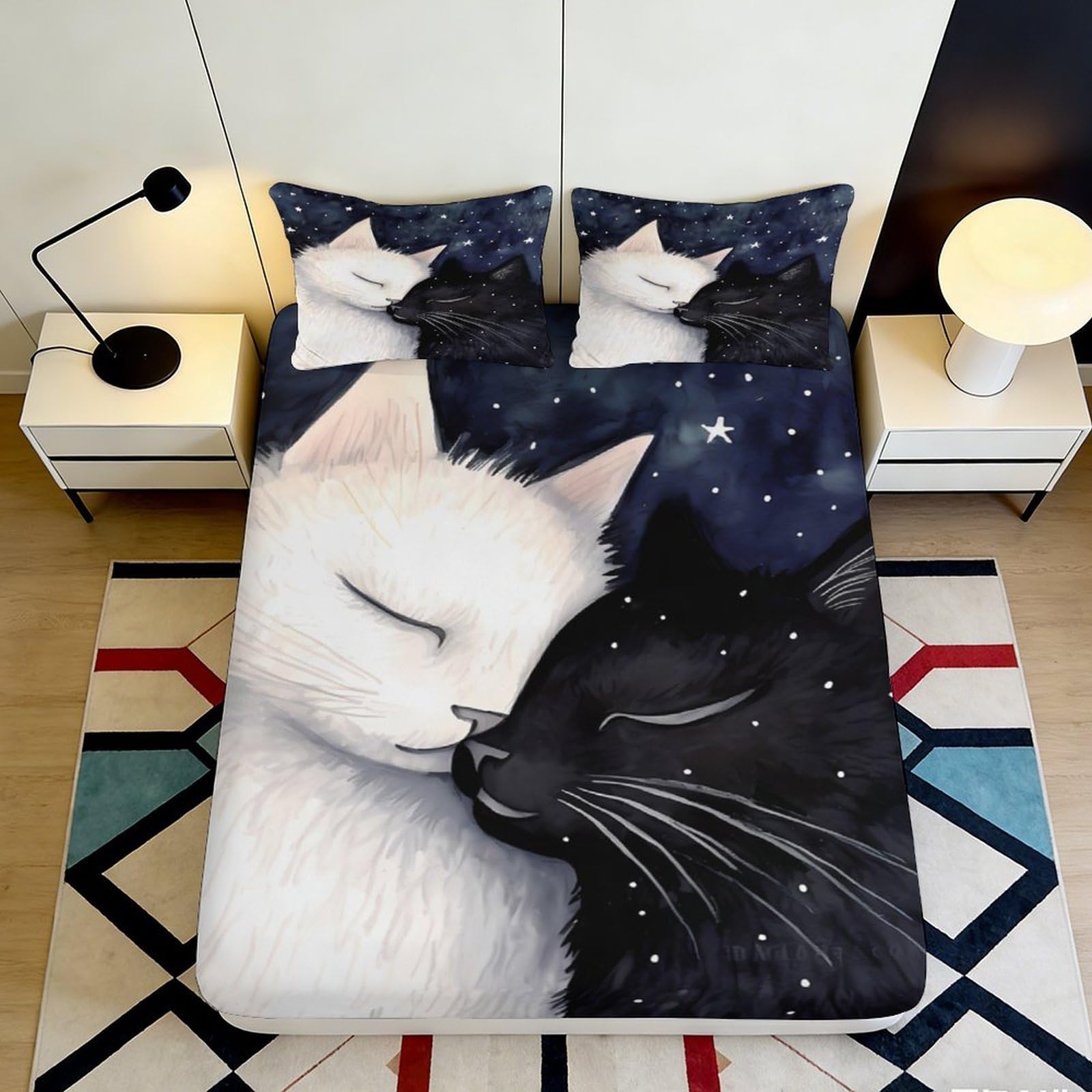 3D Printed Tiger Fitted Sheet Microfiber Deep Pocket Bedroom Bedding Non-Slip Tiger Mattress Fitted Cover Washable 180x200x25cm