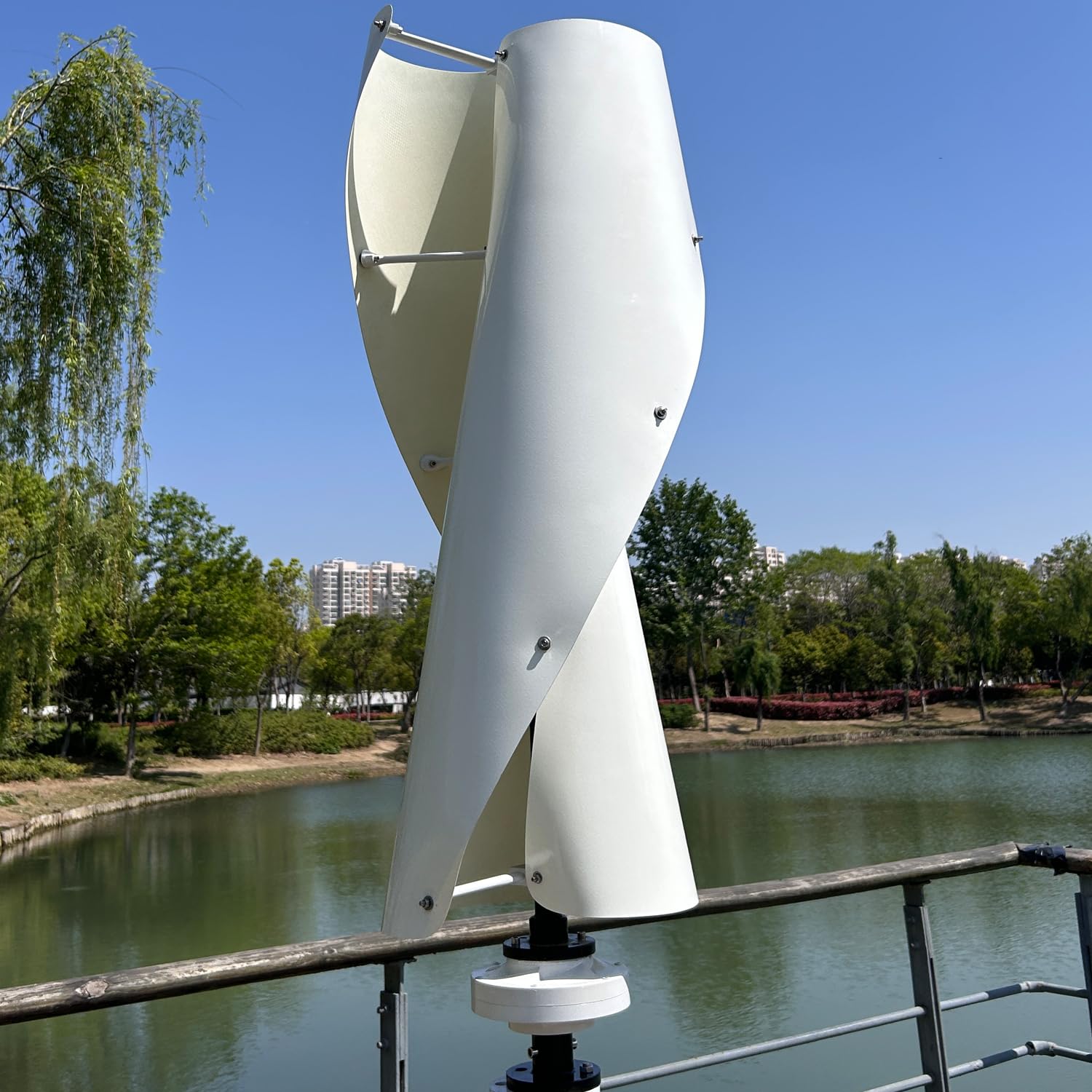 Kit complet d'éolienne 2000 W 24 V, 48 V, 96 V, 220 V, aimant permanent, éolienne avec contrôleur hybride MPPT, petites éoliennes, mini éolienne, balcon (blanc, 48 V)
