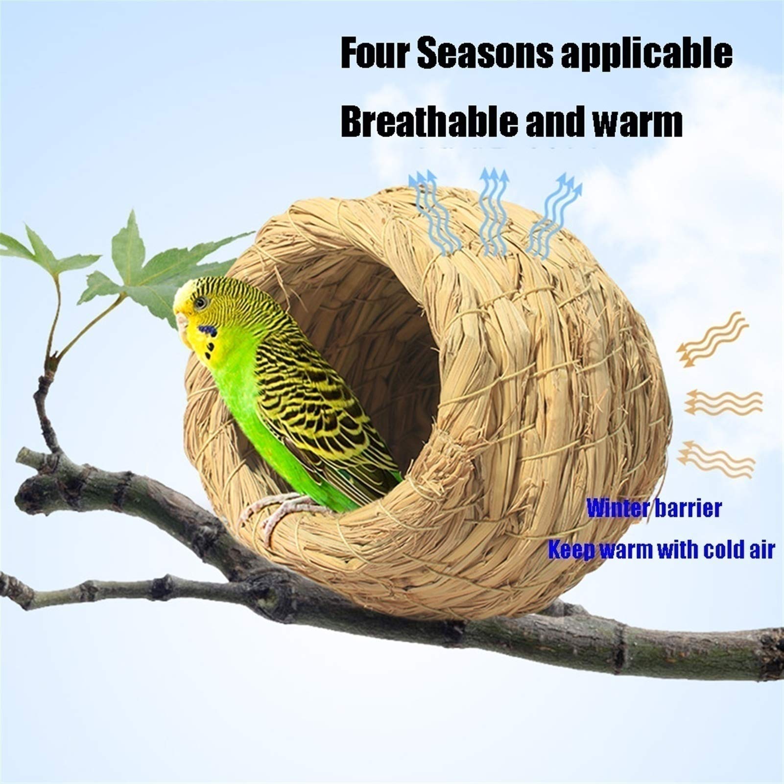 Casa para pájaros Nido de pájaro Canario, Paloma Natural, 100% Fibra Natural, Lugar de Descanso y Zona de cría, pequeño, Grande, Extra Grande, 2 Piezas (tamaño: 4.1 x 4.1 in)