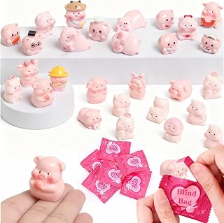 15 Pcs Blind Bags Mini Pig Resin Figurines, Mini Cute Figurines Mystery Bags for DIY Crafts, Fairy Garden Decor, Dollhouse Accessories, Party Favors, Great Gifts for Kids & Miniature Enthusiasts
