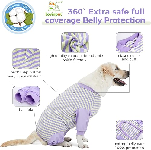 Miniatura 3 de LovinPet Traje de recuperación de cirugía para perros, traje profesional de recuperación para perros grandes, ropa quirúrgica para heridas