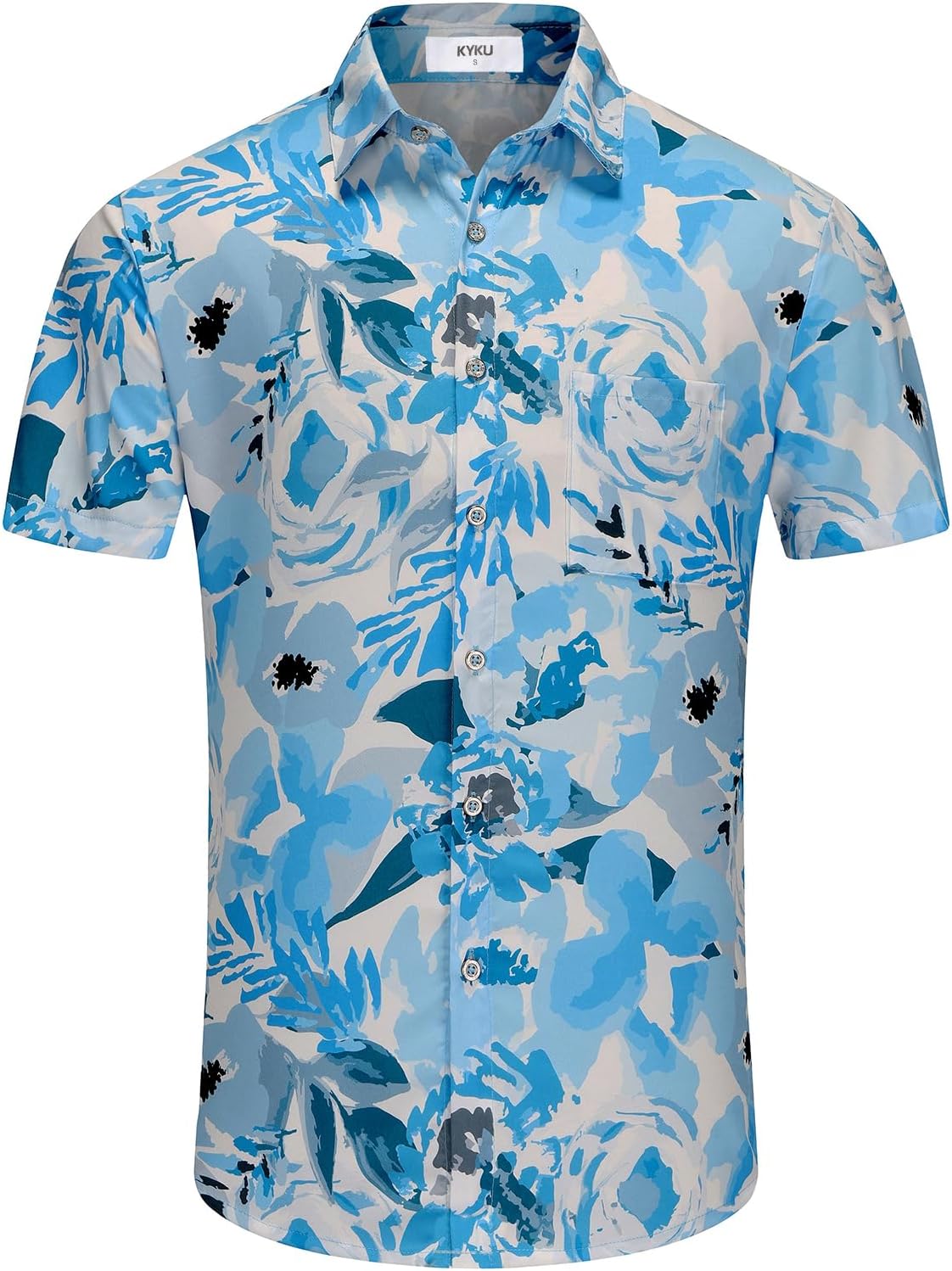 KYKU Men's Hawaiian Shirt Short Sleeve Button Down Casual Tropical Summer Beach Vacation Shirts with Pocket - Image 3