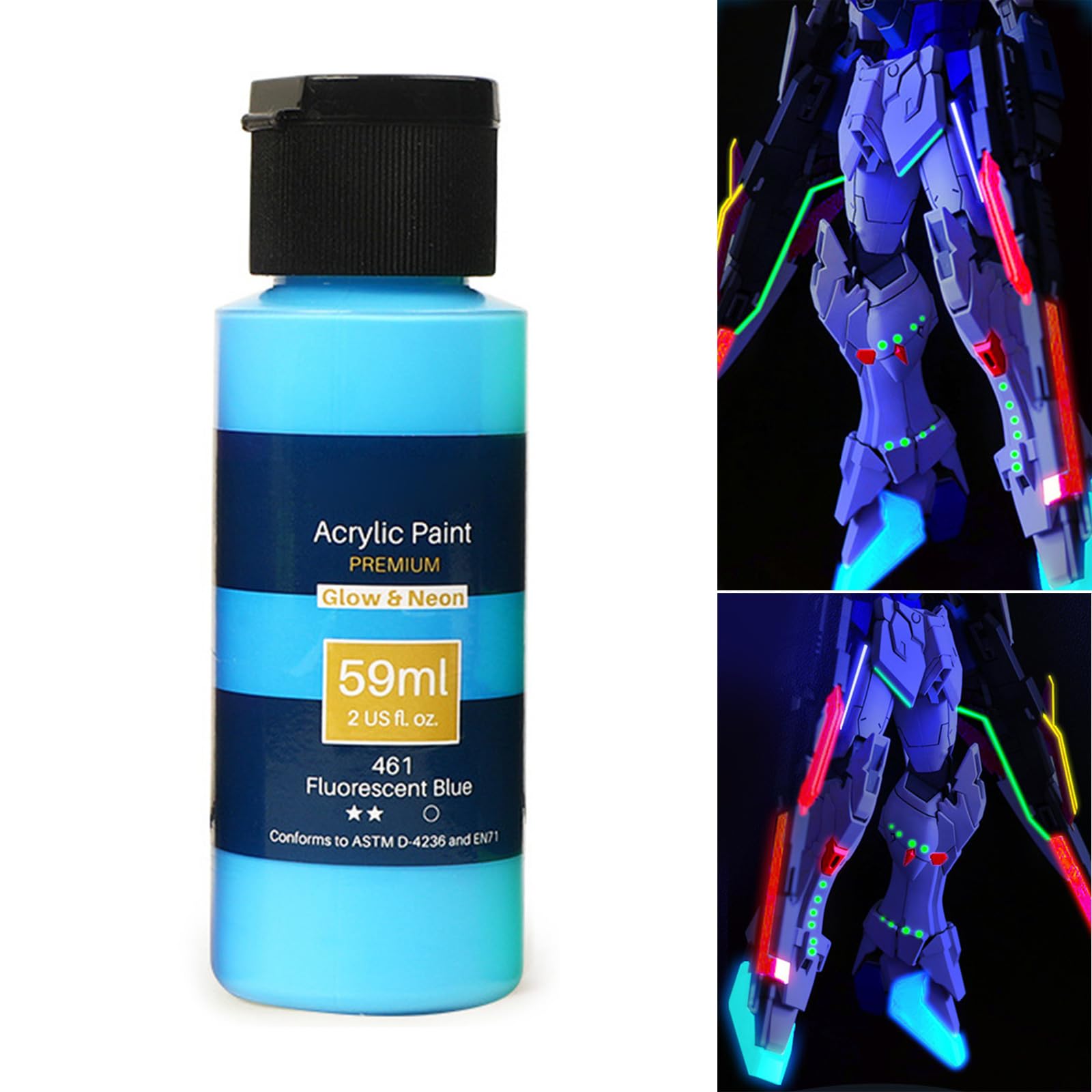 Pintura acrílica de color fluorescente, pigmentos ricos en agua para dibujar sobre madera, tela, lienzo, pintura acrílica