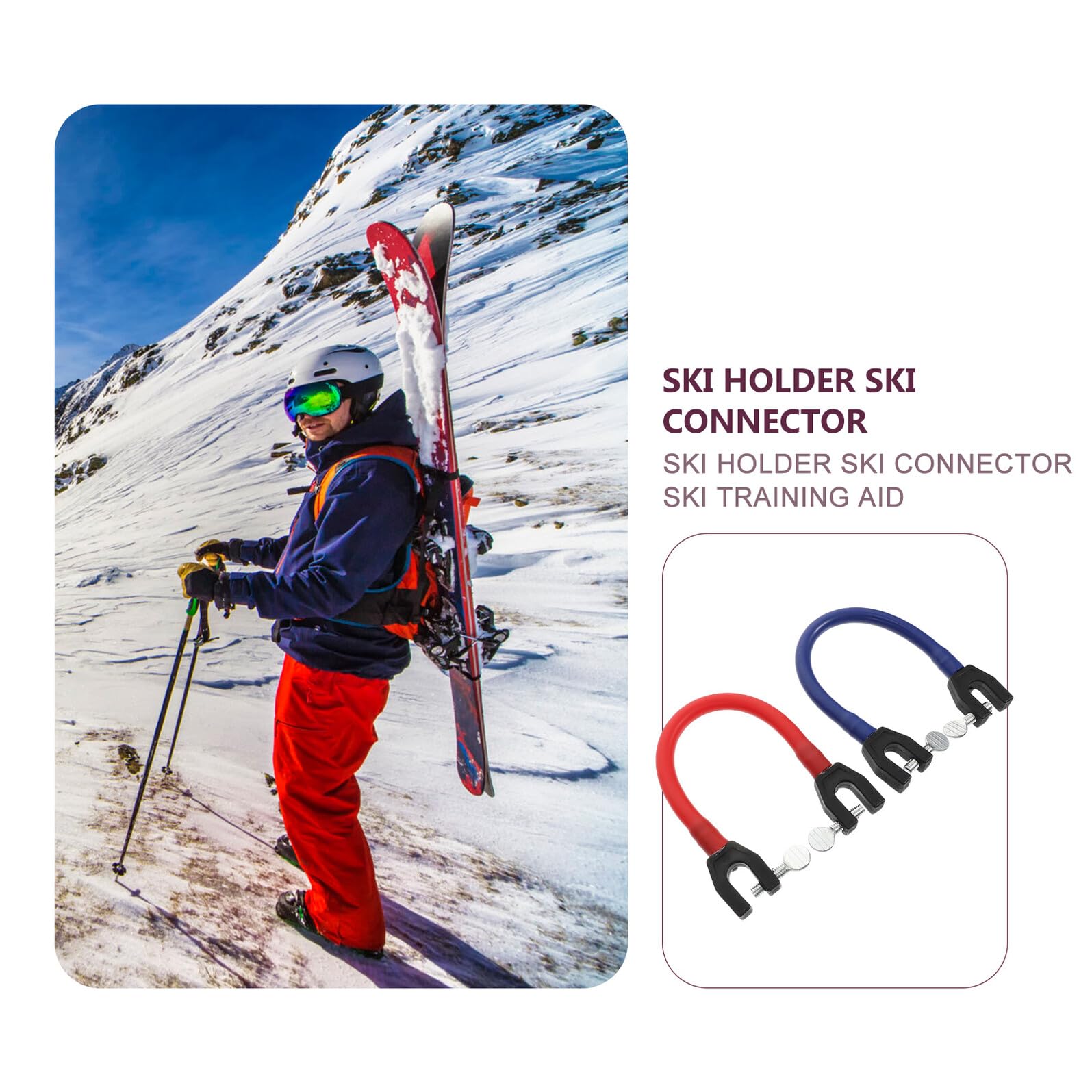 BESPORTBLE Connettori per Sci Professionali 2 Pezzi Attrezzi per Principianti per Controllo velocità e Curva Accessori Leggeri e Portatili per Snowboard e Sci da Esterno
