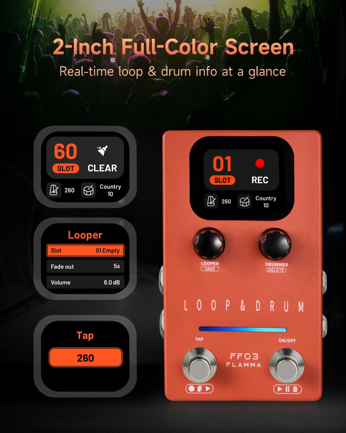 ダビデ@質問逃げお断り【美品】FLAMMA ステレオルーパー LOOPER Amazon.com: FLAMMA FF03 Looper Pedal Drum Machine, Drum Looper
