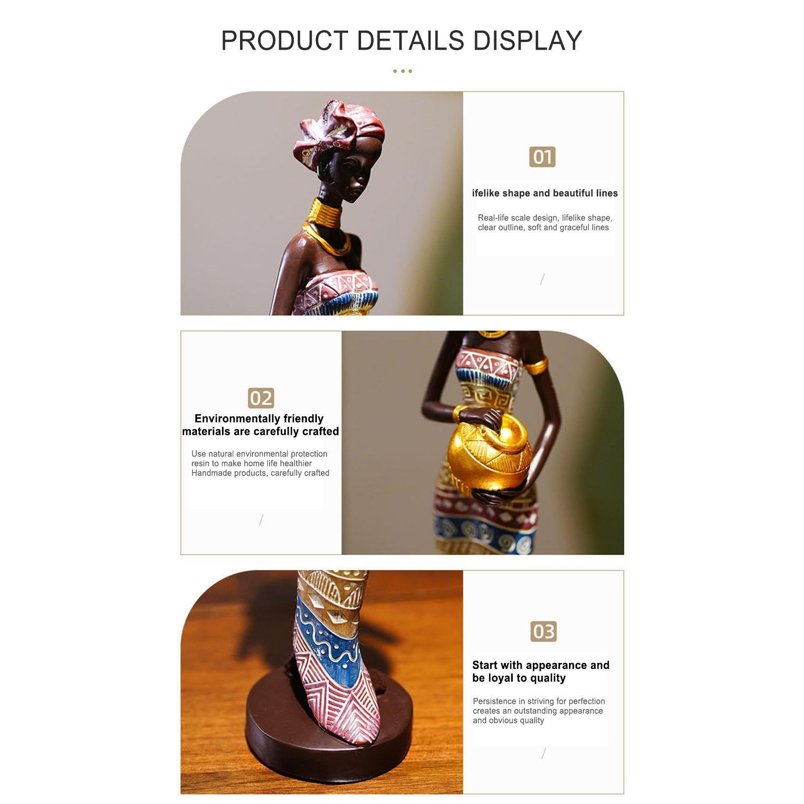 Figuras africanas - Estatua de las mujeres africanas de resina, decoración de las estatuas africanas | Figura mujer africana arte coleccionable, mesa de resina decoraciones para la li