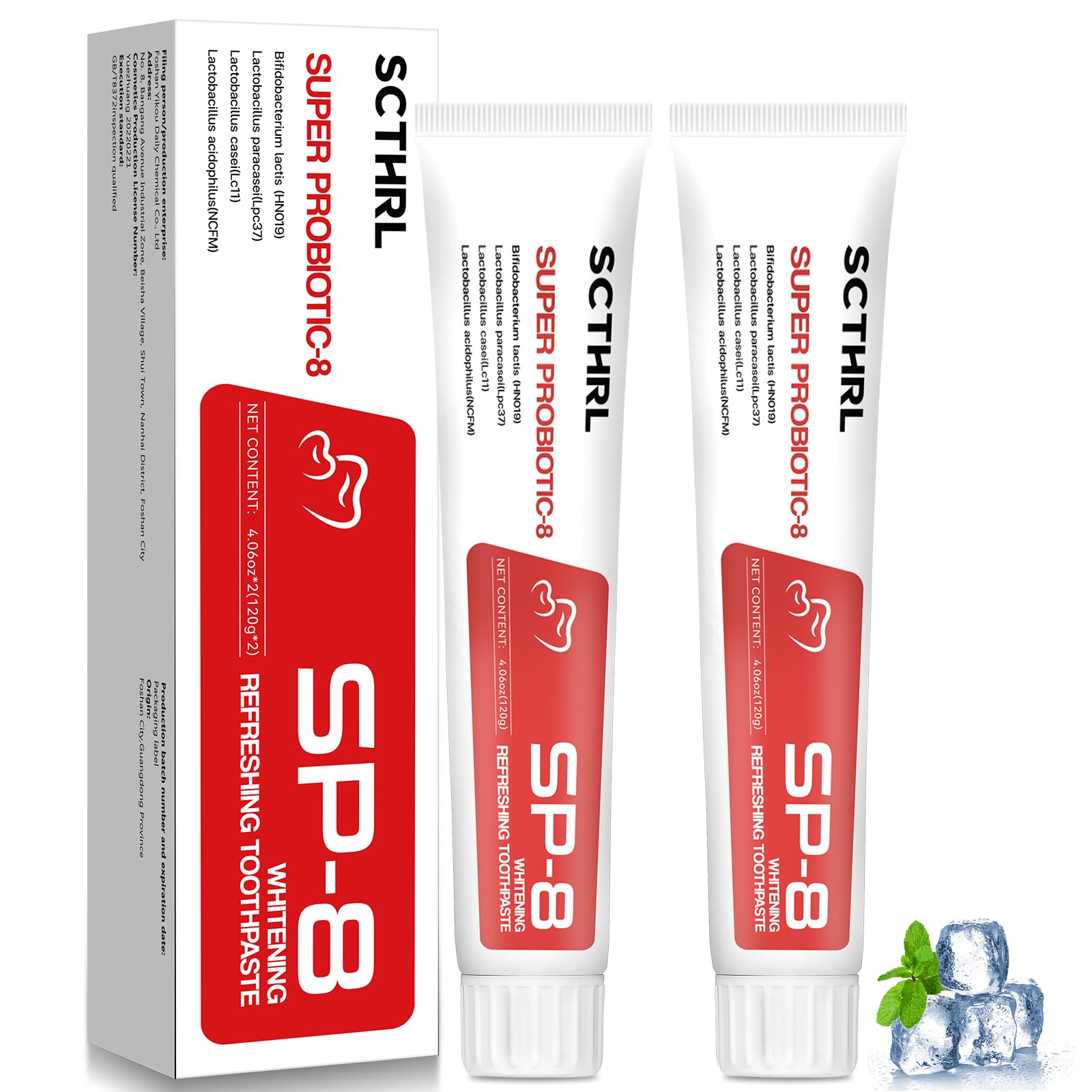 SP-8 Probiotic Ultra Whitening Toothpaste Upgraded, SP-8 New Version Fluoride-Free & Probiotic-Infused Formula for Oral Health, Teeth Whitening & Gum Care & Fresh Breath Probiotic Toothpaste for Adult