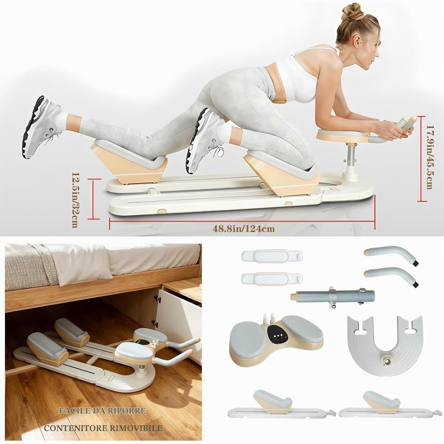 Spine Twist & Stretch Trainer for Home Gym - Spinal Support Machine with Phone Holder for Abdominal Workout, Waist Toning And Leg Stretching Waist Toning And Leg Stretching