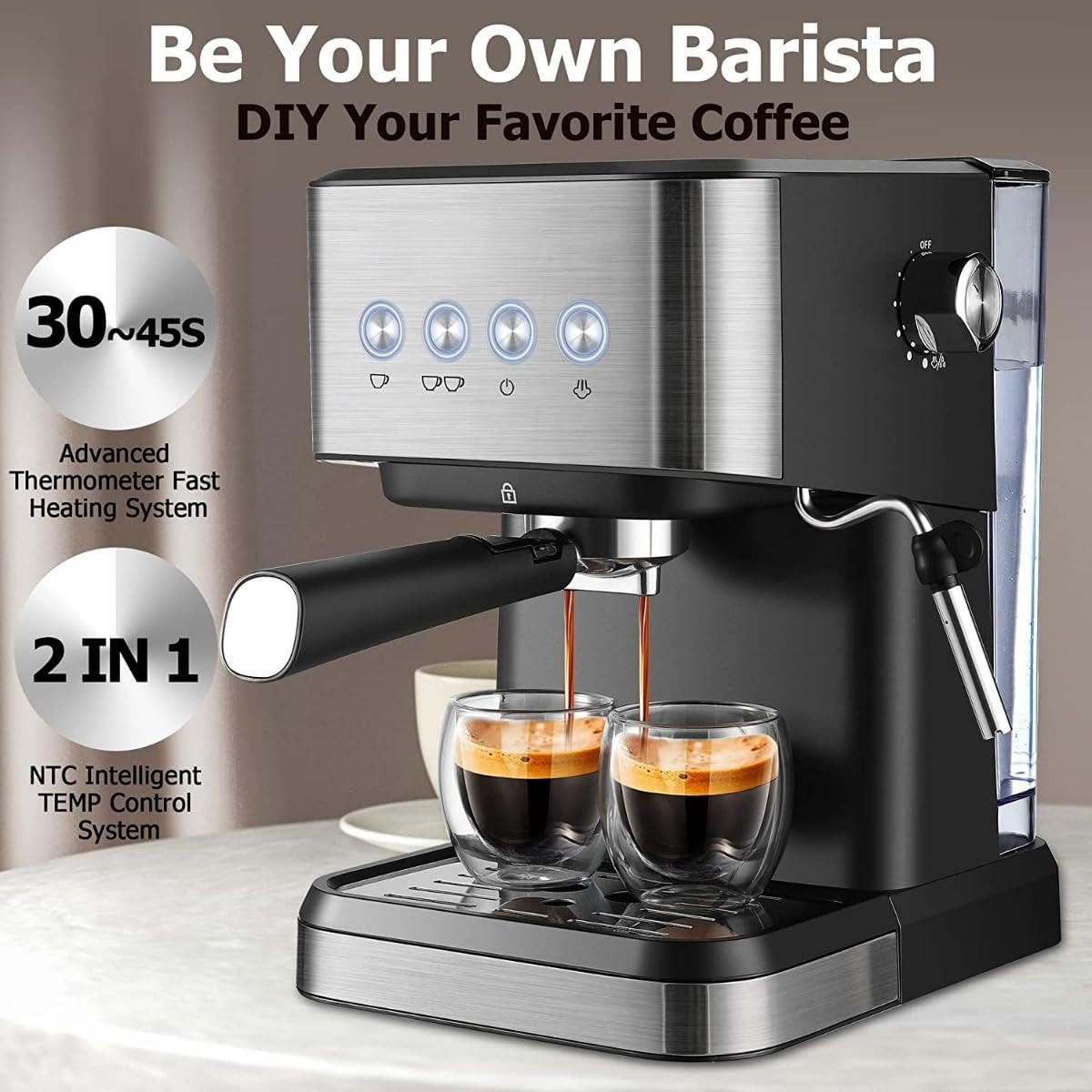 Coffeemaker, Coffee Center Barista Bar 2-In-1 Coffee Machine, Single-Serve Coffee, Espresso Capsule Compatible, 12-Cup Carafe,