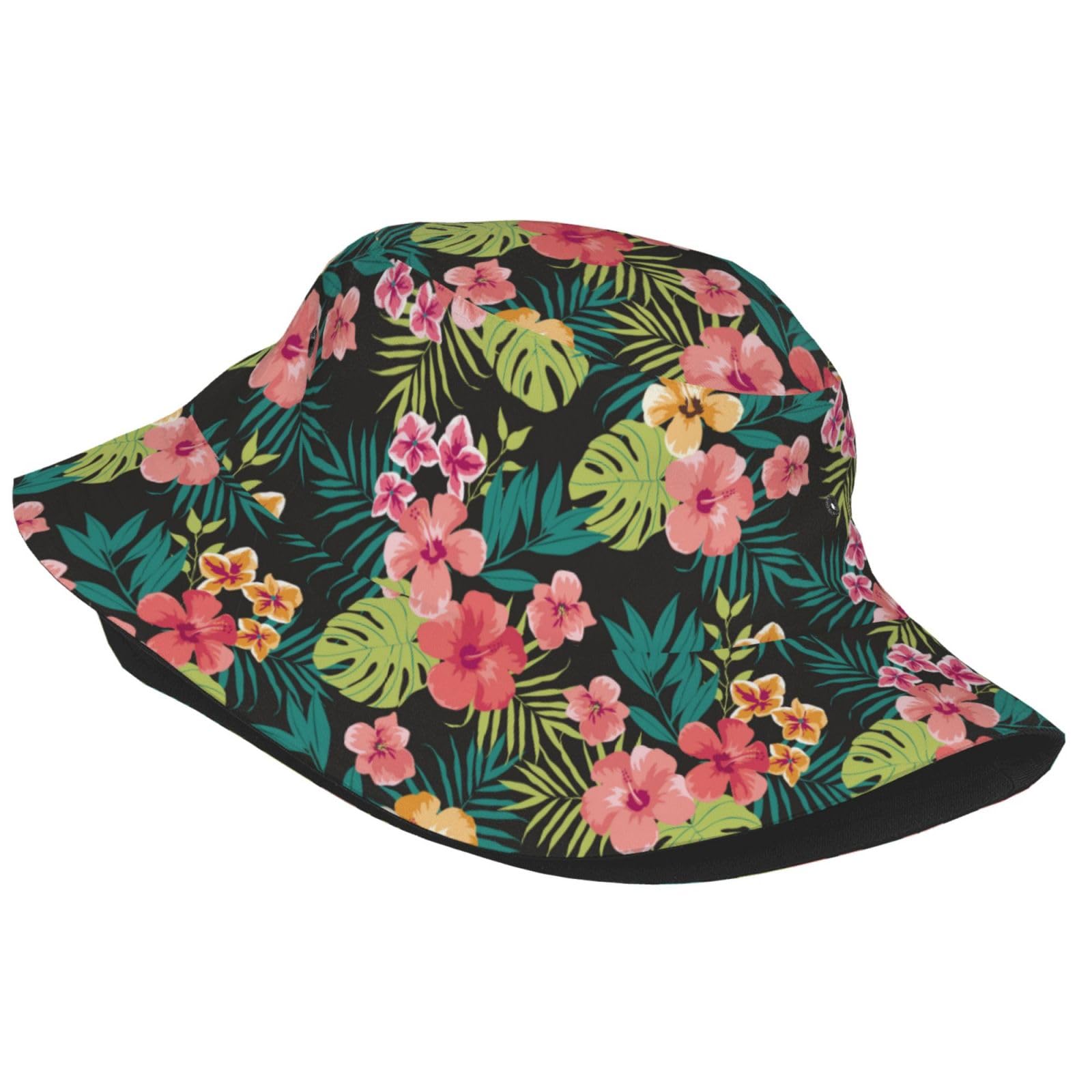 AIMASTZ Tropical Flower Bucket Hat Unisex Outdoor Summer Beach Sun Hat Packable Fisherman Cap