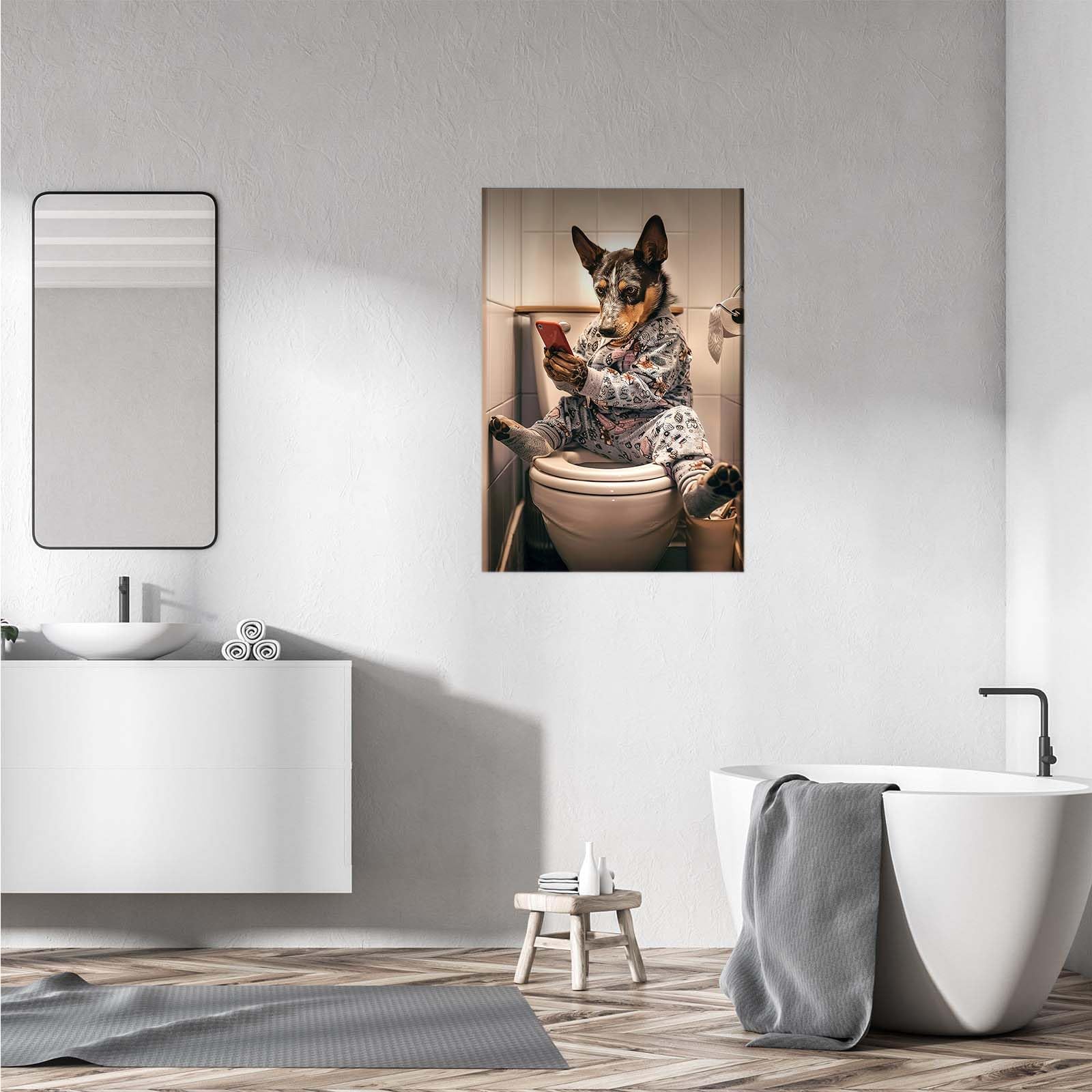 Affiche Déco Toile Satinée 'An Australian Cattle Dog's House Rules' - Art Mural