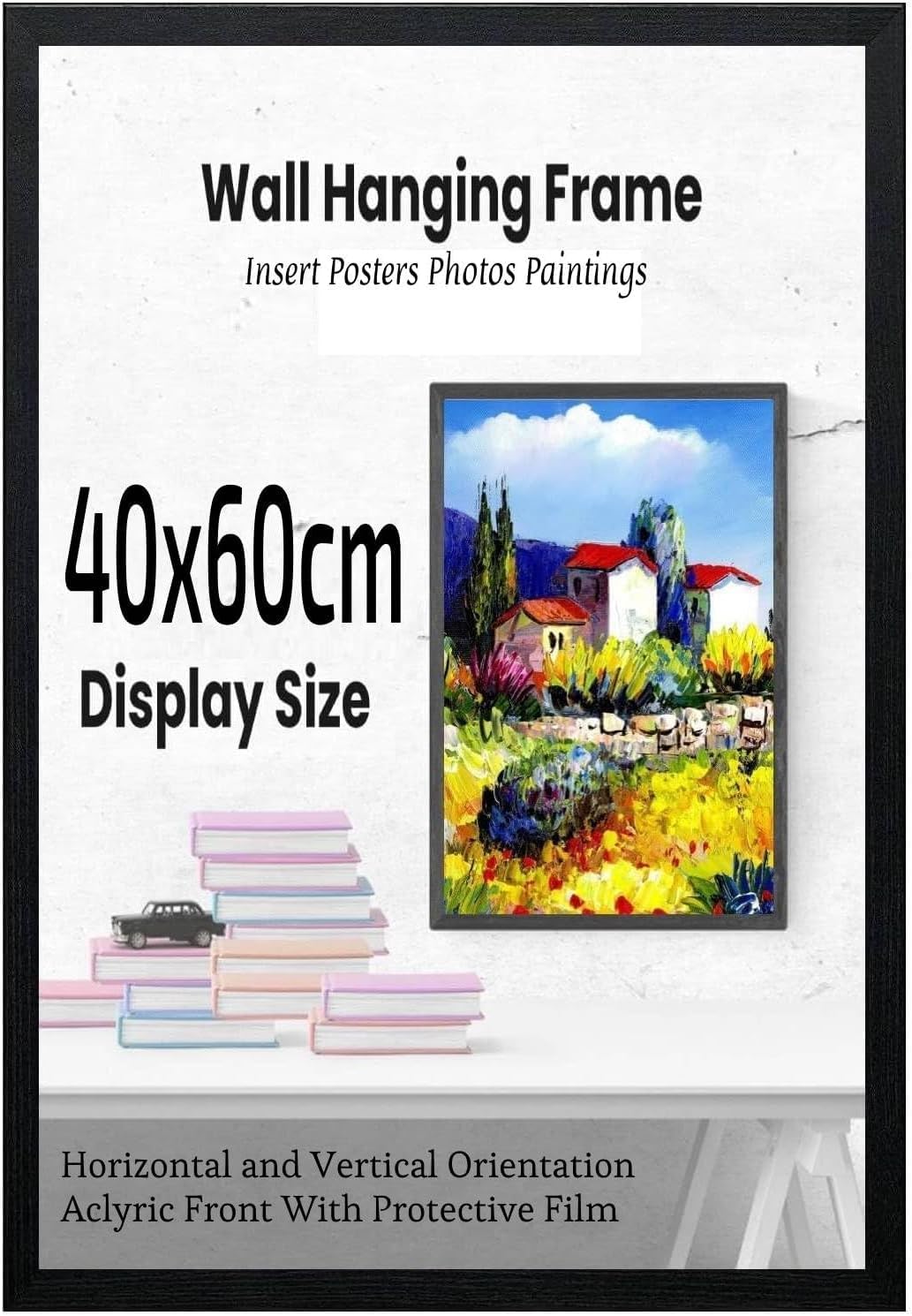 Modern Picture Holder 40x60 cm Matte Black Durable MDF Poster Frame with Clear Acrylic Protection – Wall Display for Photos, Artwork & Prints — image 1