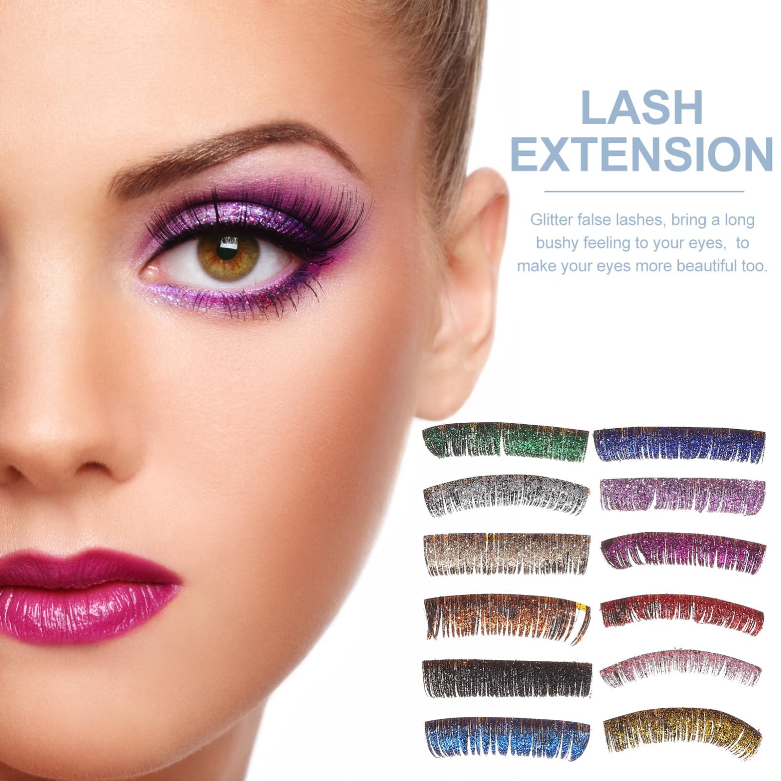 minkissy Ciglia Glitteraye 30 Paia Glitter Ciglia Finte Extension Ciglia Glitterate Estensioni Delle Ciglia Finte Estensione Delle Ciglia Colorate Ciglia Con Pelliccia Colorata Ciglio Fibra