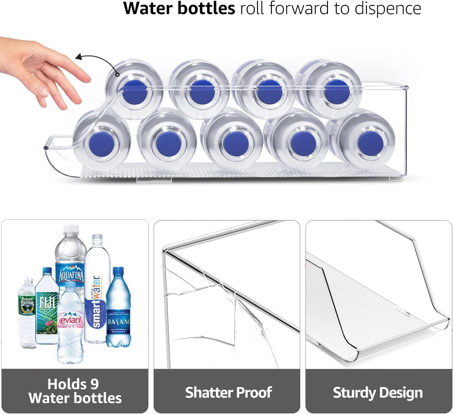 Sorbus 2-Pack Water Bottle & Can Organizer – Drink Holder for Refrigerator, Pantry, Kitchen Storage & Organization - Image 5