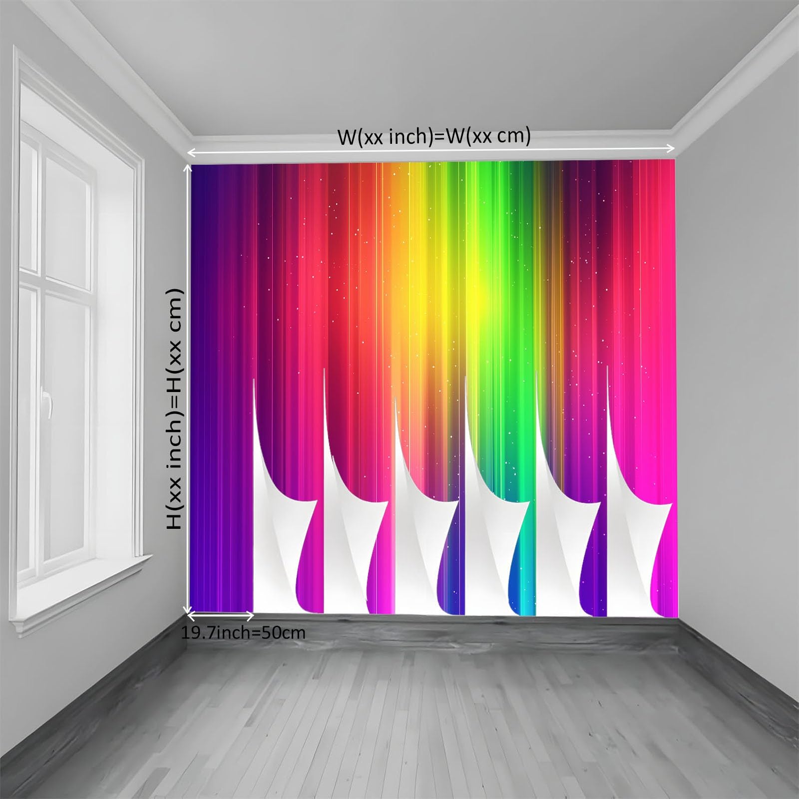 Tapeta Dream Rainbow Stripes Fototapety, kolorowa sztuka ścienna fototapeta, 400 x 280 cm (szer. x wys.) panoramiczny mural sztuka ścienna do salonu sypialni pokoju dziecięcego korytarza
