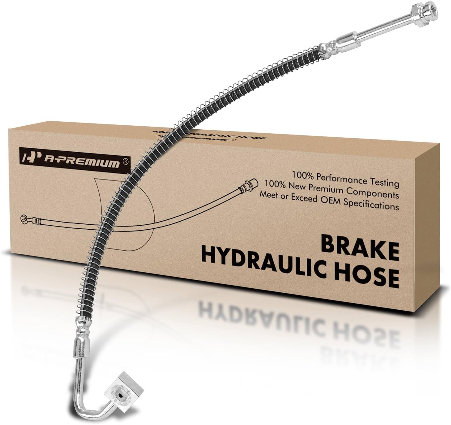 A-Premium Front Driver Brake Hydraulic Hose Compatible with Kia Models - For Sportage 1995 1996 1997 1998 1999 2000 2001 2002 2.0L - Replace# 0K01143830C