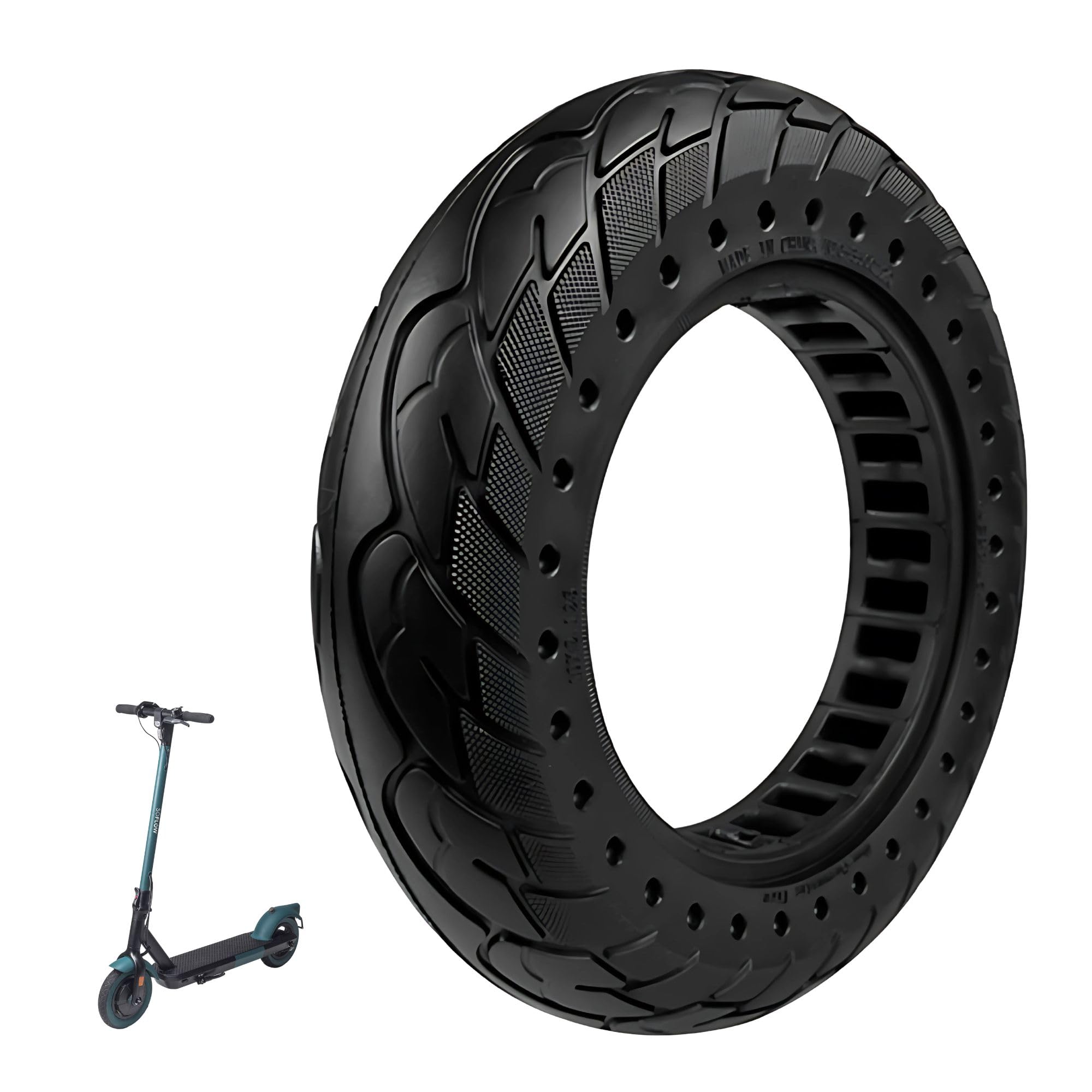 Pneu Plein Increvable 10x2.125 Pouces Pour Trottinette Électrique SoFlow S06, Vivobike S2/S3 Max - Plus De Crevaisons !