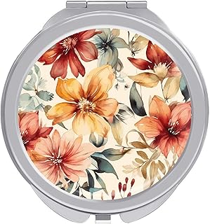Makeup Mirror Simple Floral Pattern Vanity Mi...
