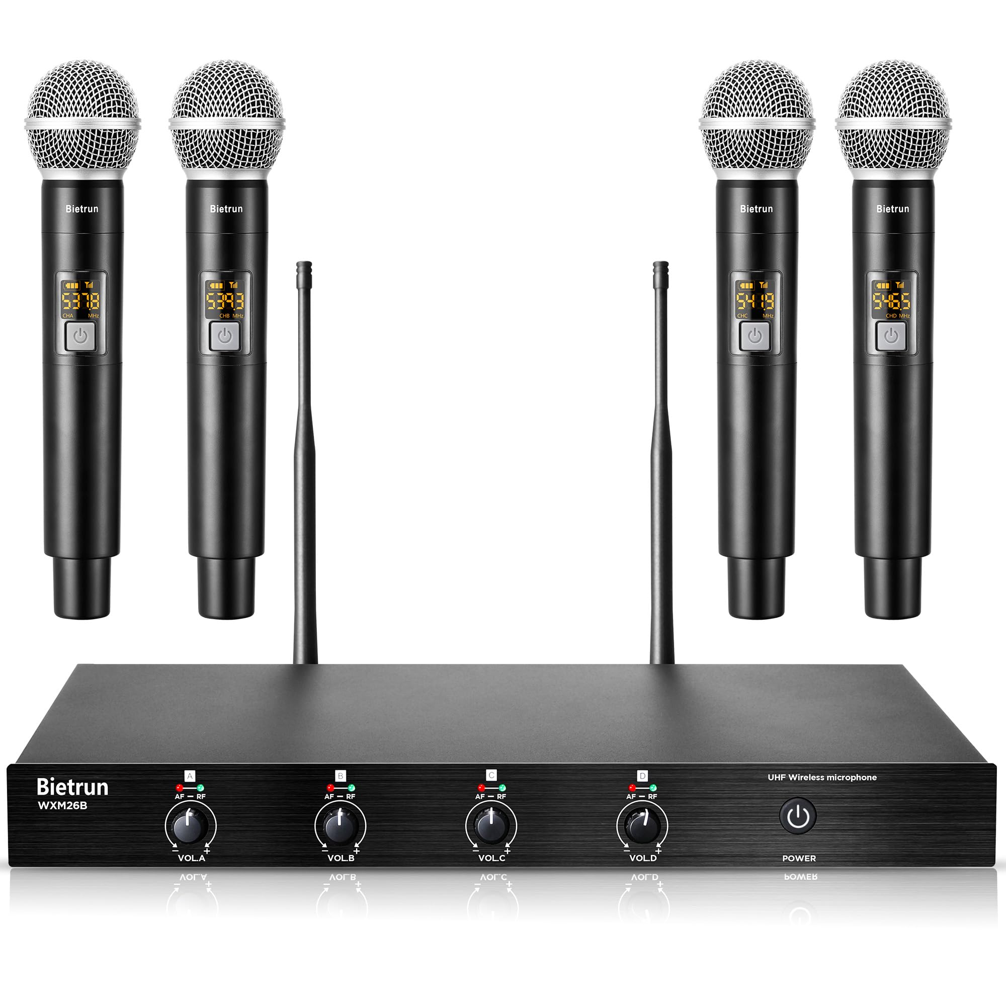 Amazon.com: Bietrun 4-Channel Wireless Microphones System with 4