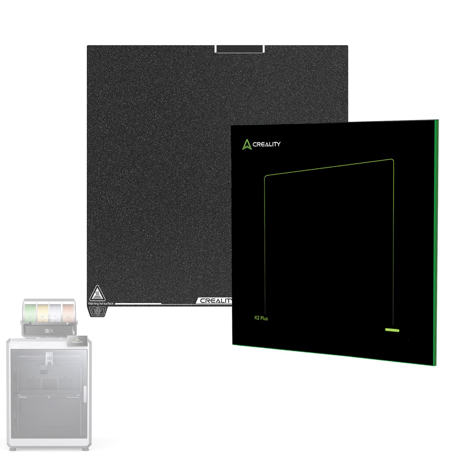 Creality Upgraded K2 Plus PEI Frosted Build Plate Kit (370 * 370mm), Without Magnetic Flexible Steel Plate, Excellent Heat Resistance, 3D Printer Platform for K2P K2P PEI Frosted Build Plate