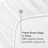 Vista 6 de Protector acolchado para colchón Cubierta de colchón refrescante Relleno de fibra alternativa de plumón hipoalergénica Se estira para ajustarse