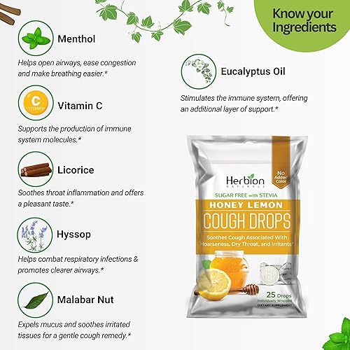 Miniatura 3 de HERBION Naturals - Gotas para la tos, sin azúcar con stevia, suplemento dietético, alivia la tos, para adultos y niños mayores de 6 años, 125 gotas