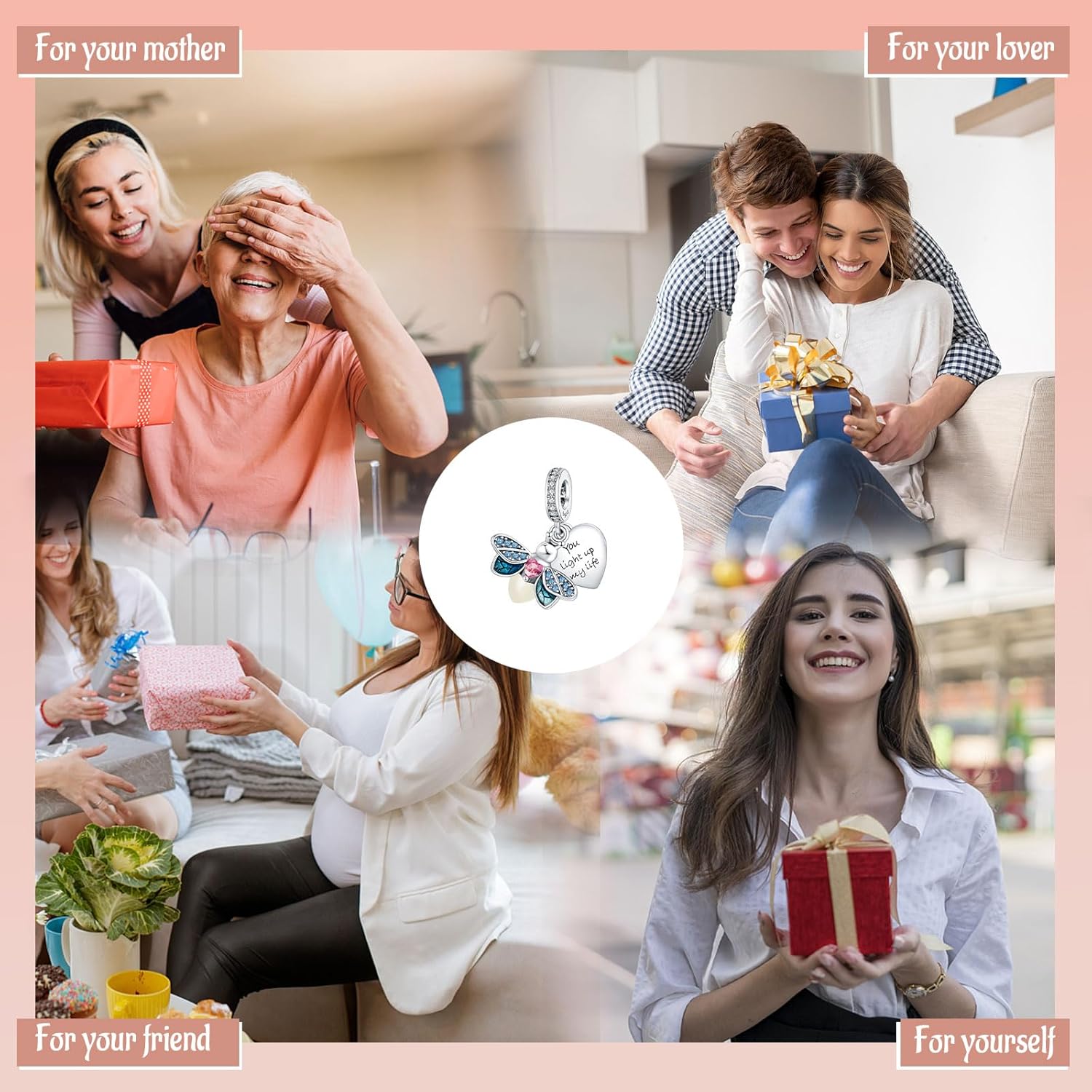 Amufer S925 Charms for Pandora Bracelets and Necklaces, Nature Plants Animals Sky Ocean, Gift for Women, for Birthday Anniversary Christmas St. Patrick's Day Easter Valentine's Day Mothers Day - Image 7