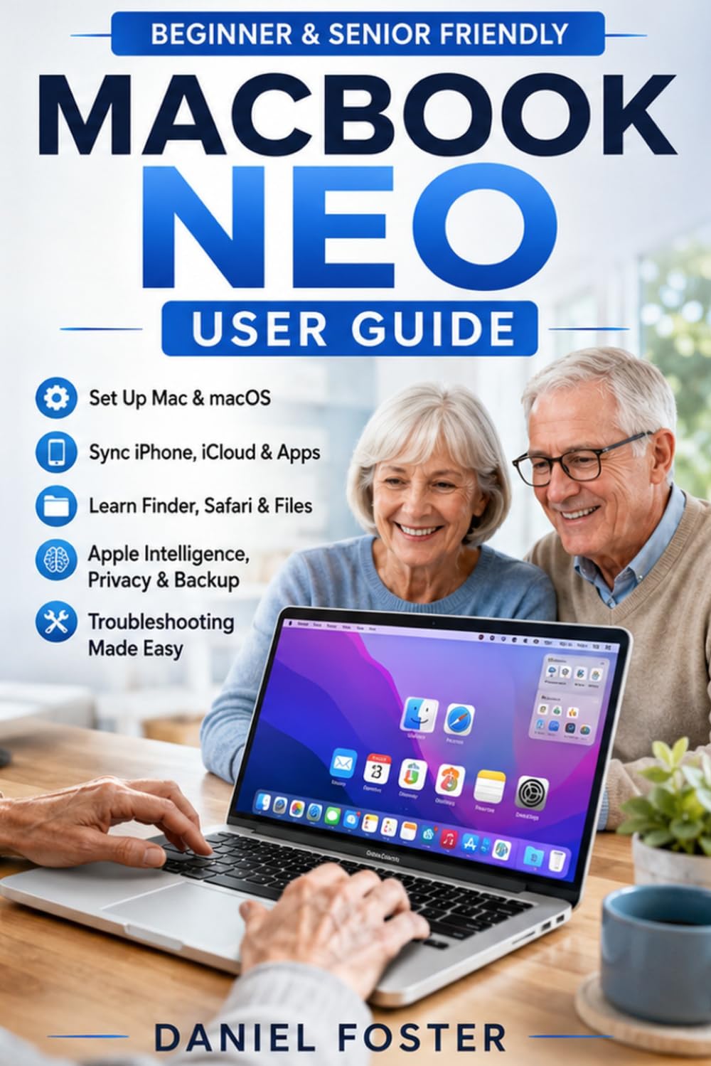 MACBOOK NEO USER GUIDE: Complete Beginner’s Manual to Set Up Mac, macOS, Sync iPhone, Learn Finder, Safari, iCloud, Apps, Files, Apple Intelligence, Privacy, Backup & Troubleshooting
