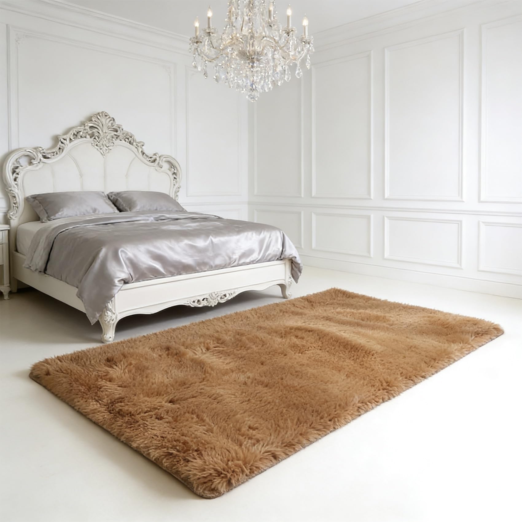 Tapis de salon doux et moelleux pour sols glissants solution antidérapante
