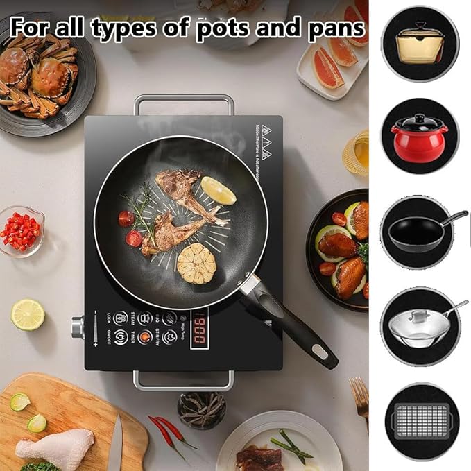 Estufa Vitrocerámica 1 Puesto 36 cm Portátil 2200W miniatura 4