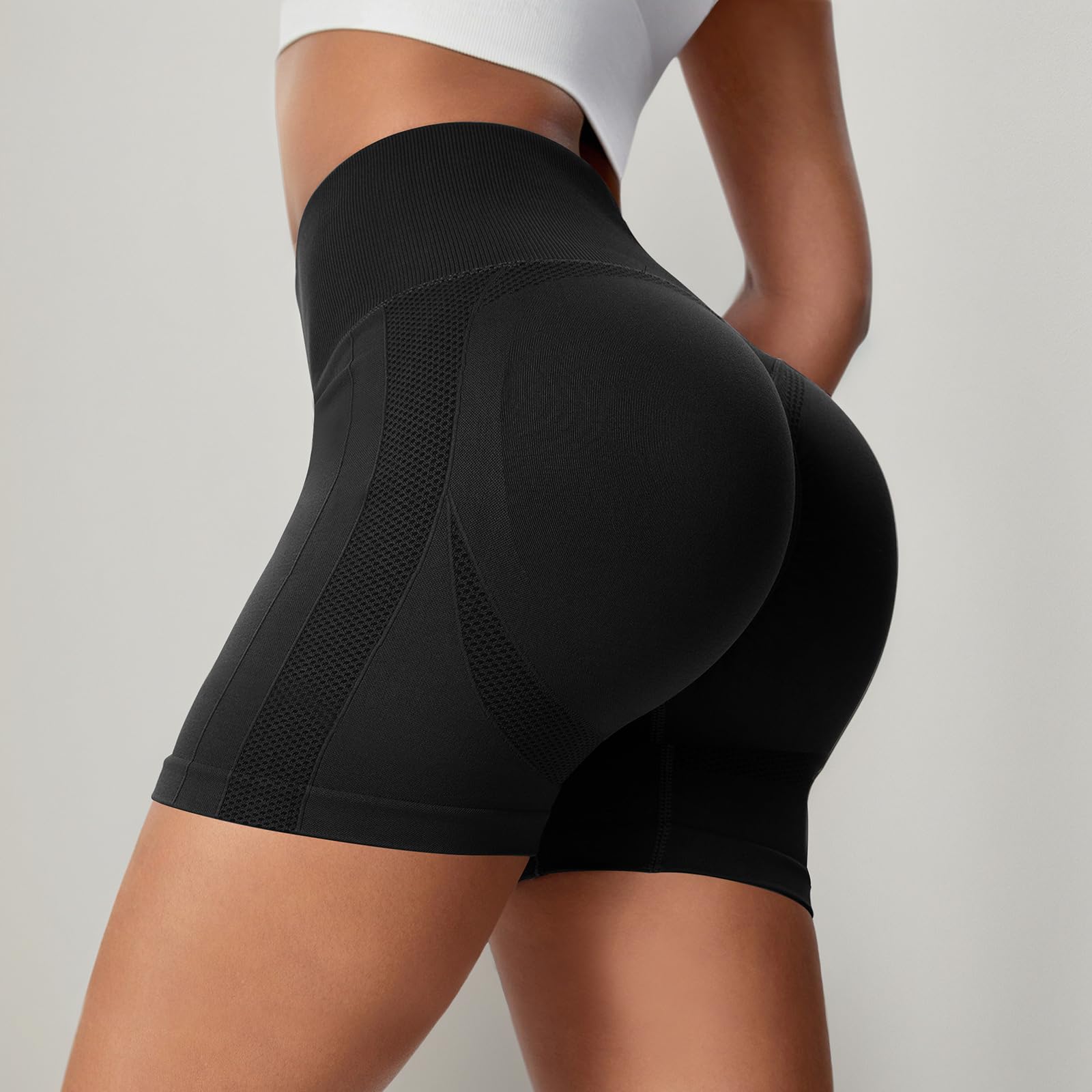 Mallas Cortas Mujer Push Up Pantalones Cortos Mujer Deporte Cintura Alta Short Deportivo Elásticas para Gym Yoga Correr Fitness Running Jogging