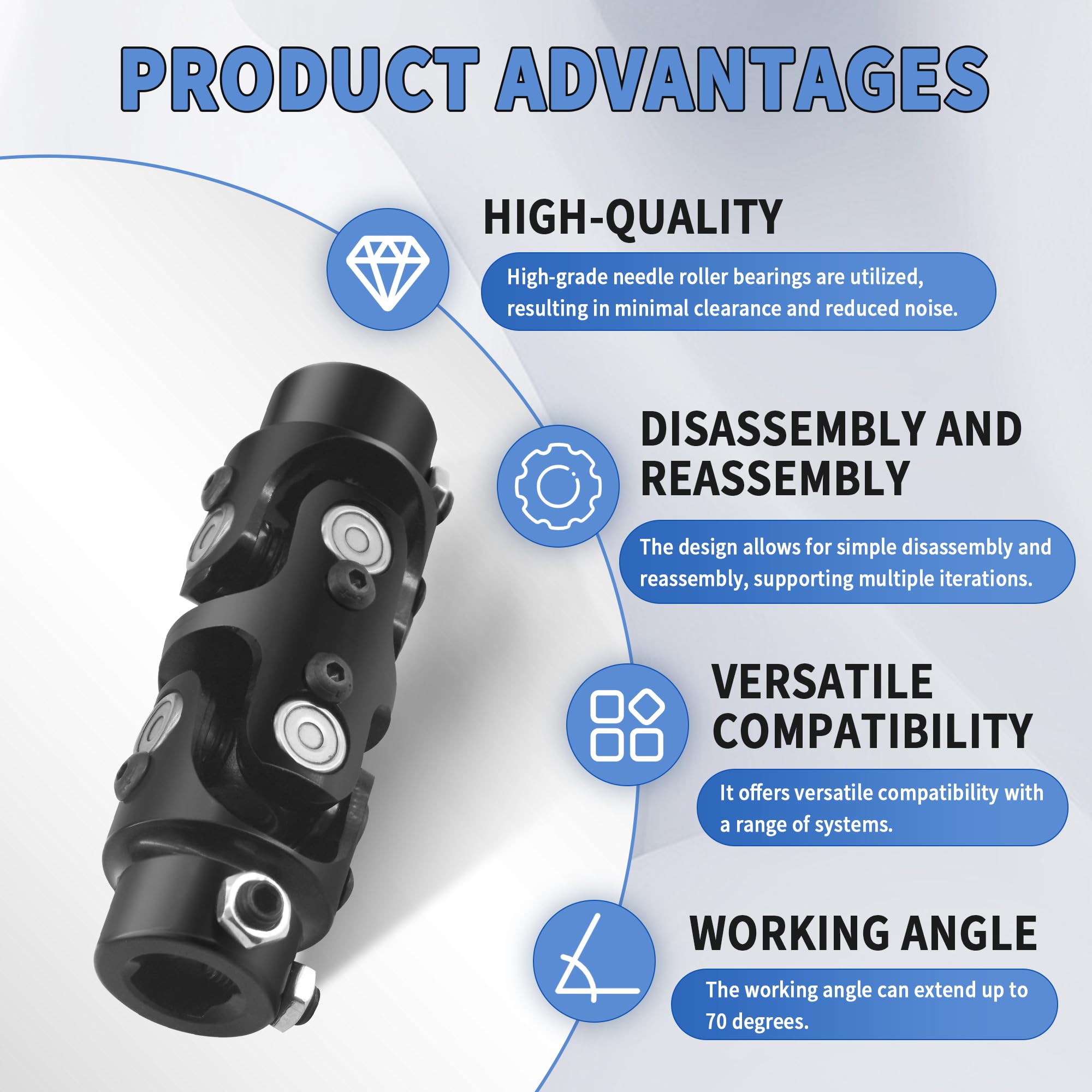 Nikon 1 J4 Junta Universal (cardán) 3/4 DD A 1 DD - Acoplamiento Negro,  Para Ejes De Dirección, ángulo Hasta 35°, 4000 Rpm Máx. Resina 3d