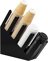 Mind Reader 4-Compartment Cup & Lid Dispenser - Countertop Coffee Bar Organizer for Kitchen, Office, Black