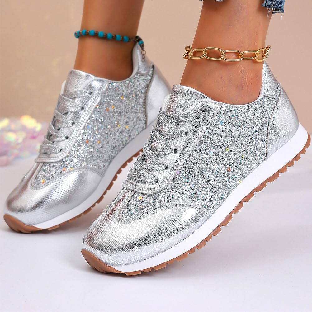 Sneakers Donna Glitter Strass per Scarpe da Ginnastica per Running