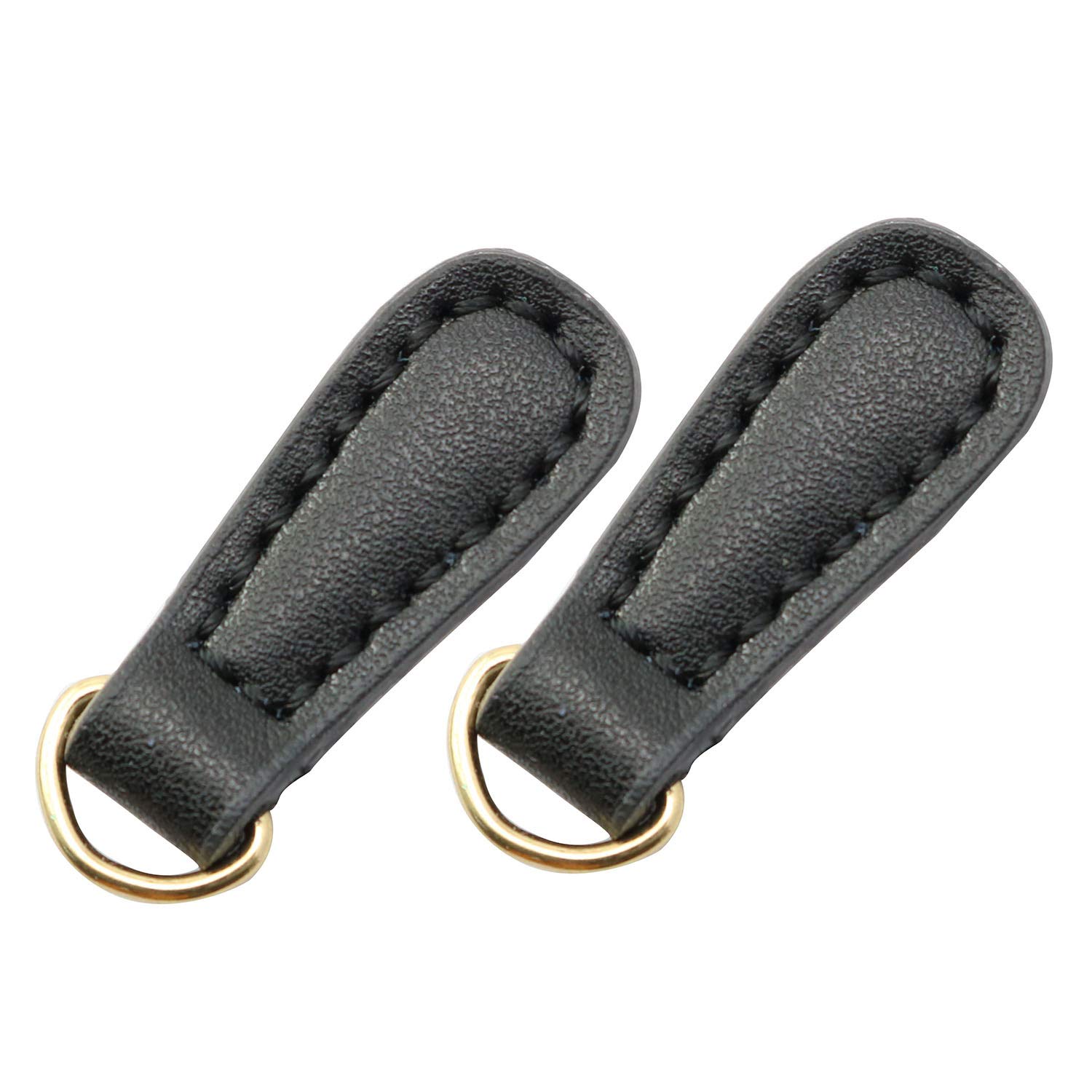 NX Garden 2pcs Genuine Leather Zipper Pulls Black Pull Strap Cord