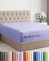 Vista 82 de Sábana bajera extra profunda tamaño Queen – Sábana bajera individual de lujo para hotel solamente – Se adapta fácilmente a colchones de 18 a 24