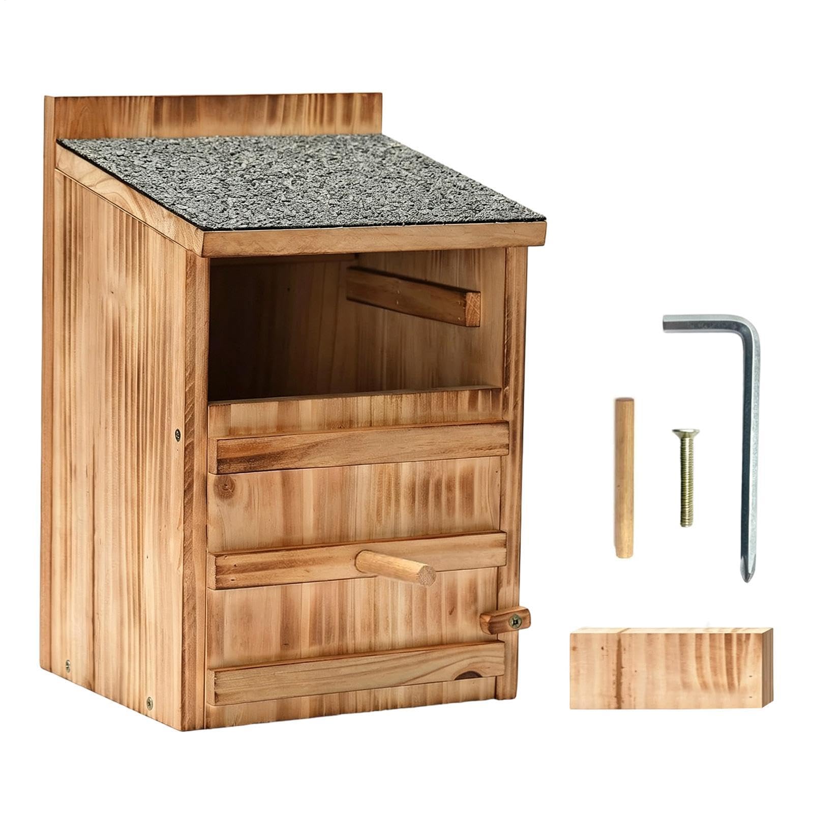 Owl House - Wooden 27.94x12.7x15.24cm, Outdoor Nesting Box