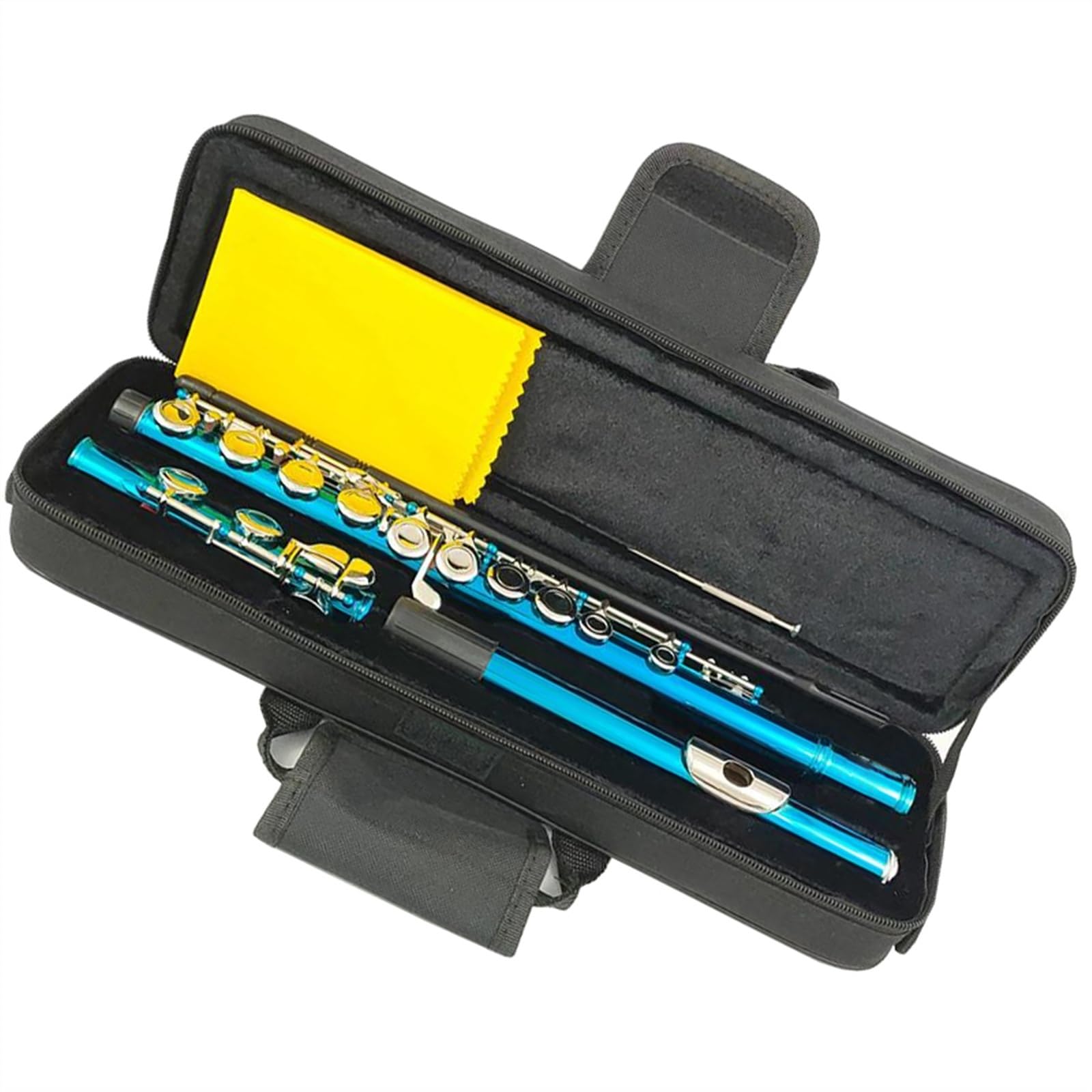 Professionale Flauto Traverso Corpo In Rame-nichel Flauto A 16 Fori Fori Chiusi Chiavi C Flauto Blu Con Chiave E