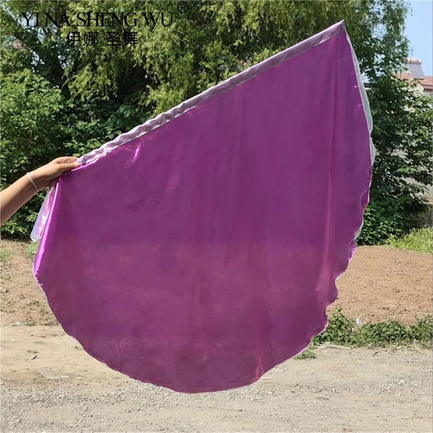 2pcs Dance Church Praise Flags With Sticks Belly Accessories Half Round Flag 120x90cm Suitable for belly dancing