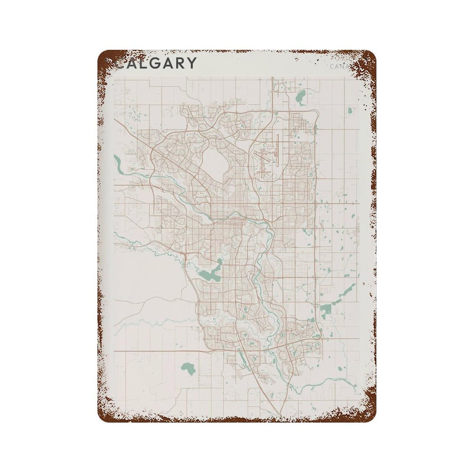 xiaoxiaoshen Calgary Map of Travel Canada Alberta (2) Wall Decor Art Metal Tin Poster Modern Home Decor Art Home Bar Shop Decorations Vintage Sign 40x30cm