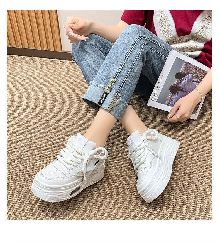 Cute Star Shoes Chunky Platform Lace-up Comfortable Slip-Resistant Lightweight Thick Soles Casual Walking Sneakers Trendy Footwear Kawaii Y2K Aesthetic Pretty Pastel Gifts for Girls Standing All Day4