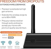 Vista 6 de Auris Blume Pro HiFi Receptor de música Bluetooth 5.3 con adaptador Bluetooth de largo alcance, DAC de audiófilo, LDAC, aptX HD, pantalla OLED