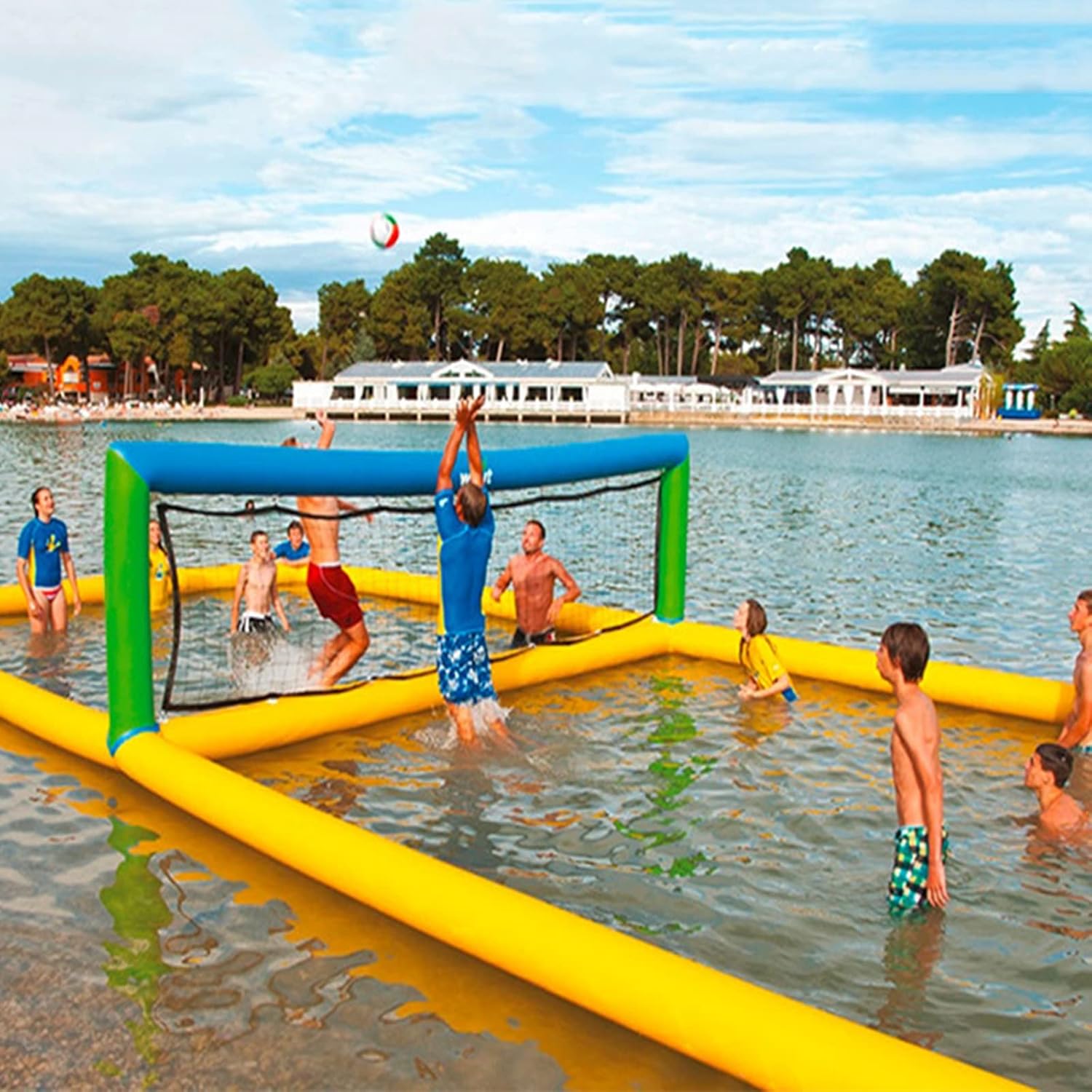 Amazon.co.jp 水インフレータブル バレーボール コート、ビーチ インフレータブル バレーボール フレーム、屋外モバイル