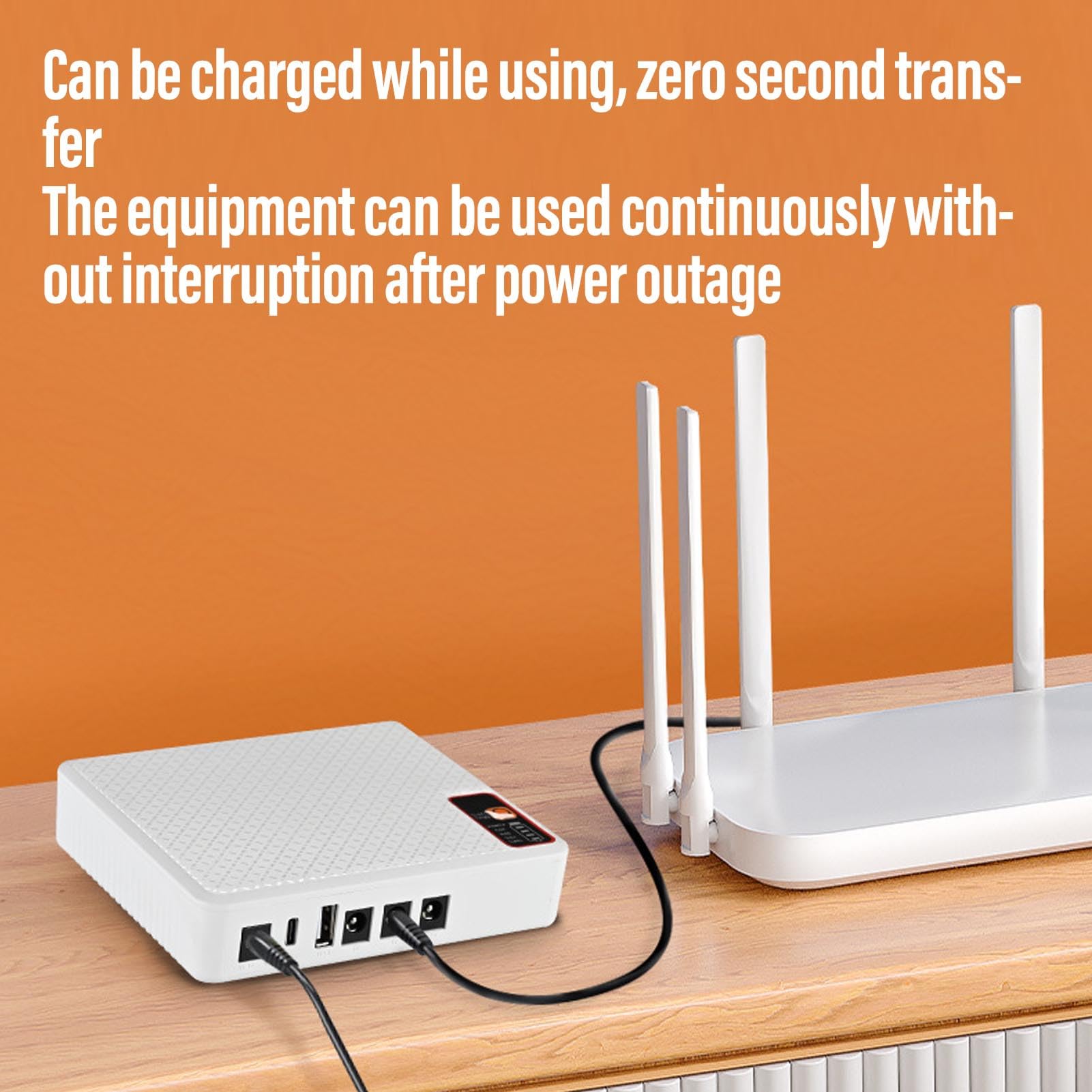 Jectse Fuente de Alimentación Ininterrumpida, Mini UPS de Reserva, 15600 MAh, Batería de Respaldo para Módem Enrutador, Accesorios Completos para Uso Doméstico y de Oficina (Enchufe de la UE)