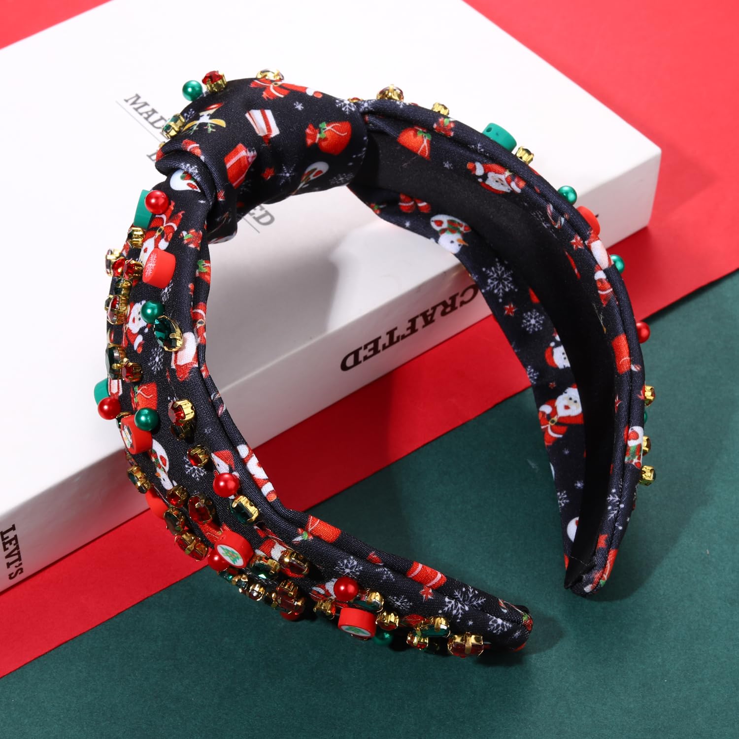 MOLOCH Christmas Headband for Women Christmas Tree Bow Snowflake Knotted Headband Jeweled Crystal Xmas Head Band Xmas Decorations Gifts - Image 3