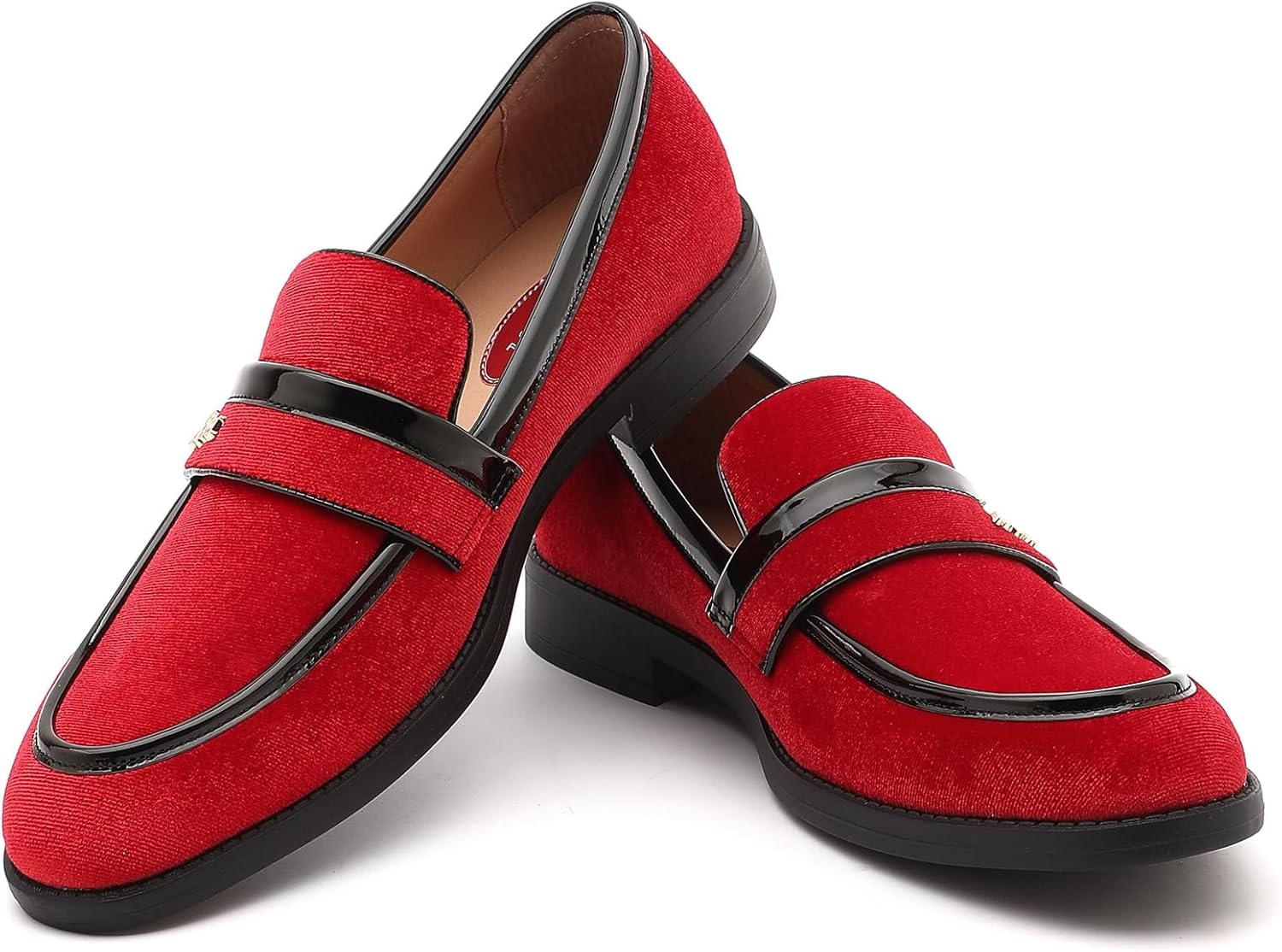 Mens Velvet Loafers, Men's Fashion Mens Dress Shoes Classic Loafers for Wedding Party Penny Dancing,Slip-On Flats Smoking Slippers Prom Shoes